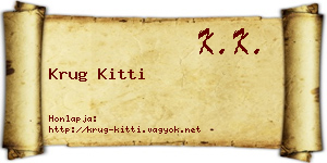 Krug Kitti névjegykártya
